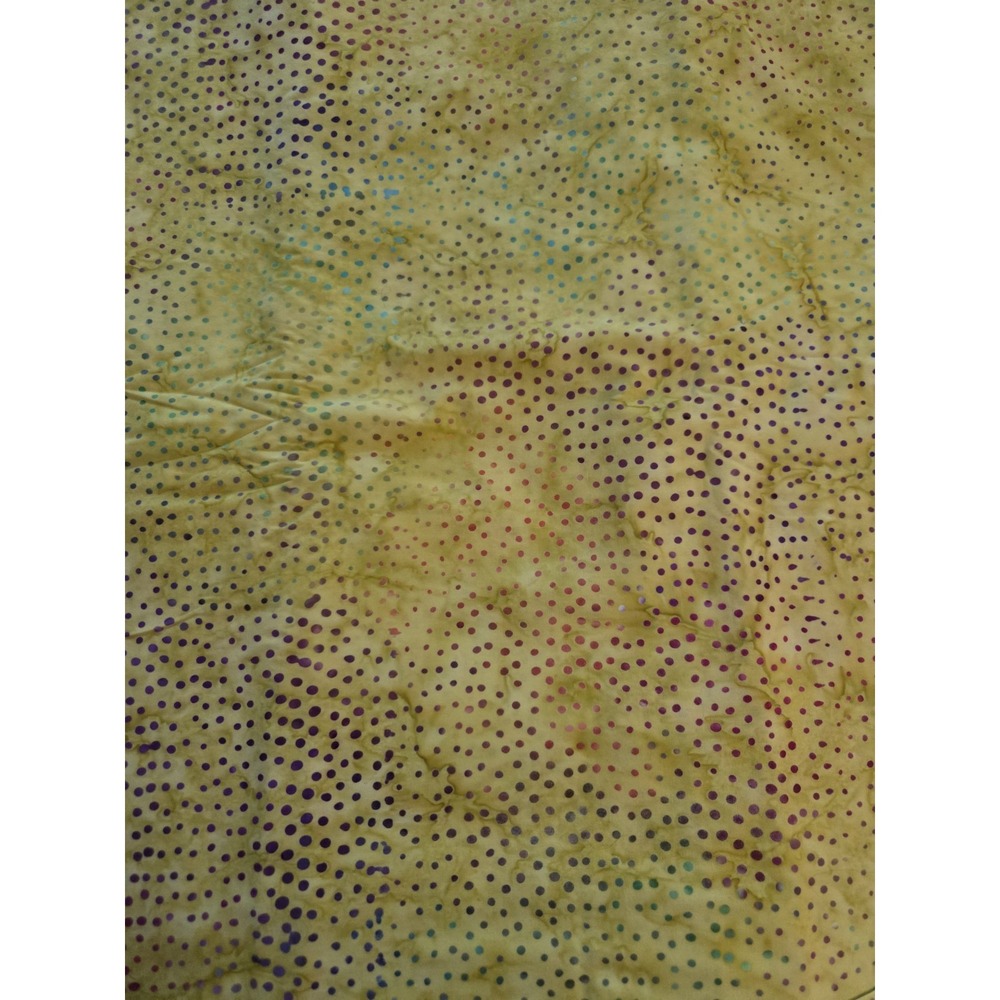100% Cotton Hand Dyed Batik Quilting Fabric 5 Yards Mustard Yellow W/ Dots